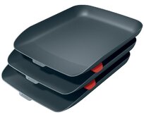 LEITZ Odkladač na dokumenty s organizérem Cosy set 3 ks sametová šedá