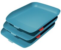 LEITZ Odkladač na dokumenty s organizérem Cosy set 3 ks klidná modrá