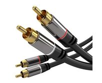 PremiumCord HQ stínený kabel 2x CINCH-2x CINCH M/M 3m