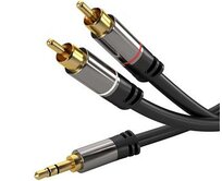 PremiumCord HQ stínený kabel stereo Jack 3.5mm-2xCINCH M/M 1,5m