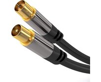 PremiumCord TV antenní HQ propojovací kabel M/F 75Ohm (135dB) 4x stínený 3m