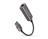 AXAGON ADE-TR, USB-A 3.2 Gen 1 - Gigabit Ethernet síťová karta, auto instal, titanově šedá