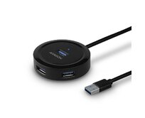 AXAGON HUE-P1A, 4x USB 3.2 Gen 1 ROUND hub, micro USB nap. konektor, kabel USB-A 30cm