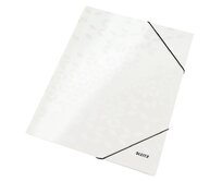 LEITZ Tříchlopňové desky WOW, A4, perleťová bílá