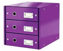 LEITZ Zásuvkový box  Click&Store, 3 zásuvky, purpurová
