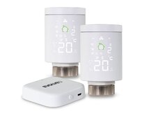 EVOLVEO Heat M30 Starter Pack, 2× chytrá termostatická hlavice na radiátor & centrální jednotka
