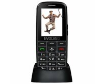 EVOLVEO EasyPhone EG, mobilní telefon pro seniory s nabíjecím stojánkem (černá barva)