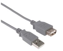 PremiumCord USB 2.0 kabel prodlužovací, A-A, 1m, šedá