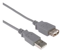 PremiumCord USB 2.0 kabel prodlužovací, A-A, 3m, šedá