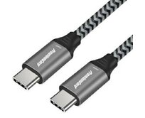 PremiumCord Kabel USB-C M/M, 100W 20V/5A 480Mbps bavlněný oplet, 0,5m