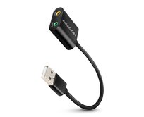 Axagon ADA-12 USB - cable audio USB zvukovka s 15 cm kablíkem a kovovým tělem