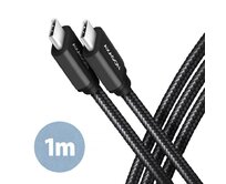 AXAGON BUCM3-CM10AB, SPEED kabel USB-C <-> USB-C, 1m, USB 3.2 Gen 1, PD 60W 3A, ALU, oplet, černý