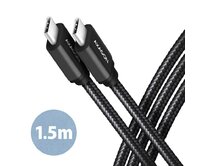 AXAGON BUCM3-CM15AB, SPEED kabel USB-C <-> USB-C, 1.5m, USB 3.2 Gen 1, PD 60W 3A, ALU, oplet, černý