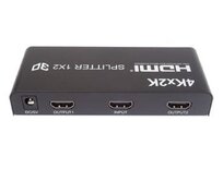 PremiumCord HDMI splitter 1-2 porty kovový s napájením, 4K, FULL HD, 3D