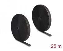 Delock Vysoce spolehlivý pásek na suchý zip D 25 m x Š 25 mm, černý