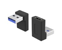 PremiumCord zahnutá 90° redukce USB-C Female na USB3.0 typ A Male