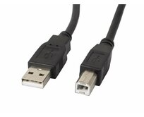 LANBERG USB-A (M) na USB-B (M) 2.0 kabel 1,8m, černý