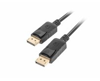 LANBERG připojovací kabel DisplayPort 1.2 M/M, 4K@60Hz, délka 3m, černý, se západkou, zlacené konektory