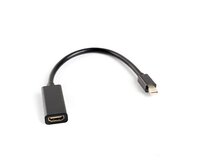 LANBERG adaptér mini DisplayPort 1.2 na HDMI, M/F, kabel 20cm, černý