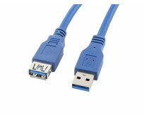 LANBERG USB-A M / F 3.0 kabel 1,8m, modrý