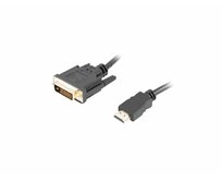 LANBERG připojovací kabel HDMI/A na DVI-D (24+1), M/M, 4K@30Hz, délka 3m, černý, dual link, zlacené konektory 