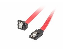 LANBERG SATA III datový kabel (6GB/S) F / F 50cm úhlový / rovný, kovová západka, červený