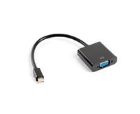 LANBERG adaptér mini DisplayPort 1.2 na VGA, M/F, kabel 20cm, černý