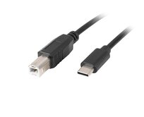 LANBERG USB-C (M) na USB-B (M) 2.0 kabel 1,8m, černý 