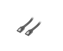 LANBERG SATA III datový kabel (6GB/S) F / F 70cm, rovný, kovová západka, černý