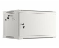 LANBERG Nástěnná jednodílná skříň 19" 6U/600x450, šedá (RAL7035), plechové dveře