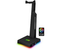 CONNECT IT NEO Stand-It RGB stojánek na sluchátka + USB hub, ČERNÝ