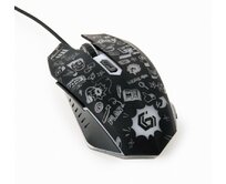 Myš GEMBIRD MUS-6B-GRAFIX-01, černá s grafickým potiskem, USB