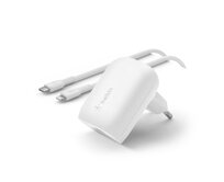 Belkin BOOST CHARGE™ 30W USB-C Power Delivery PPS nástěnná nabíječka + 1m USB-C na lightning kabel, bílá