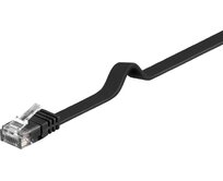 PremiumCord Plochý patch kabel UTP RJ45-RJ45 CAT6 0.5m černá