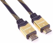 PremiumCord GOLD 4K HDMI High Speed + Ethernet kabel, zlacené konektory, 3m