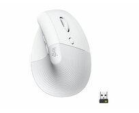 Logitech Lift Vertical Ergonomic Mouse - Bílá, 400-4000dpi, 6 tlačítek, bluetooth, logitech bolt