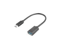 LANBERG USB-C(M) 3.1 na USB-A(F) adaptér kabel 15CM černý OTG  