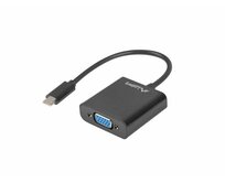 LANBERG USB-C(M) 3.1 na VGA(F) adaptér kabel 15CM černý  