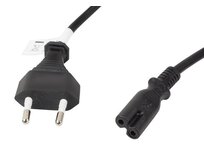 LANBERG CEE 7/16 na IEC 320 C7 EURO (RADIO) POWER CORD 3M VDE černý  