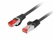 LANBERG Patch kabel CAT 6 S-FTP, AWG 26/7, LSZH, měď, černý, 0,25m