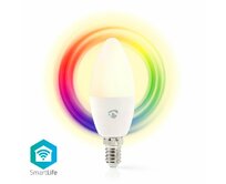 Nedis WIFILRC10E14 - SmartLife LED žárovka|Wi-Fi | E14 | 470 lm | 4.9 W | RGB / Teplé až chladné bílé | Android / IOS| s