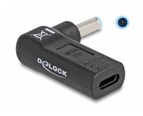 Delock Adaptér na kabel na nabíjení laptopu, ze zásuvky USB Type-C™ na zástrčku HP 4,5 x 3,0 mm, úhlový 90°