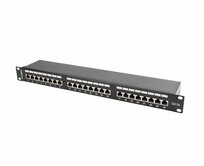 LANBERG PATCH PANEL 24 PORT 1U 19” CAT.5E SHIELDED BLACK  