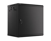 LANBERG RACK CABINET 19” WALL-MOUNT 12U/600X450 FOR SELF-ASSEMBLY WITH METAL DOOR BLACK (FLAT PACK)