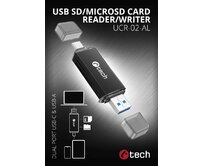 C-TECH Čtečka karet UCR-02-AL, USB 3.0 TYPE A/ TYPE C, SD/micro SD