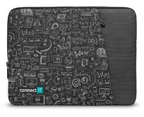 CONNECT IT Doodle pouzdro pro notebook 15.6", ČERNÉ