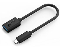 Genius ACC-C2AC, Redukce, USB 3.0, USB typ C na USB typ A, 21cm, černá