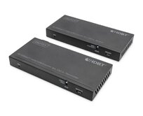 Digitus HDBaseT KVM Extender Set, 150 m 4K/60Hz, USB 2.0, PoC, IR, black