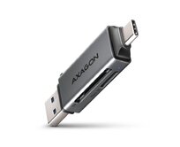 AXAGON CRE-DAC, USB-C + USB-A, 5 Gbps - MINI čtečka karet, 2-slot & lun SD/microSD, podpora UHS-I