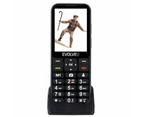 EVOLVEO EasyPhone LT, mobilní telefon pro seniory s nabíjecím stojánkem (černá barva)